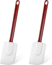 Lounsweer 2 Pcs Heat Resistant Rubber Spatula 14 Inch Commercial Silicone Spatul
