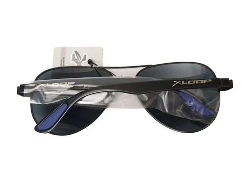 X-Loop UV400 Men's Polarized Aviator Sunglasses Polycarbonate Lens Black NWT - Picture 2 of 15