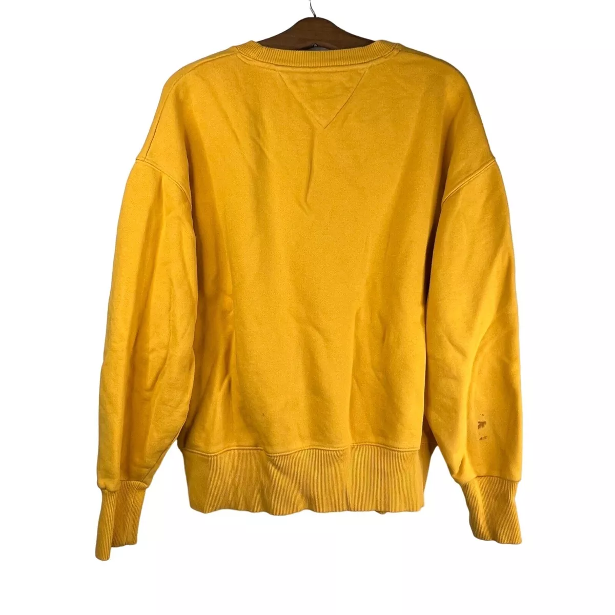 Tommy Hilfiger Tommy Jeans Logo Crewneck Sweatshirt Yellow Gold Cotton Mens  M | eBay