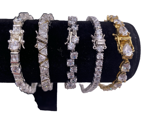 Lote de 5 pulseras de tenis de plata de ley .925. Lote.69 - Imagen 3 de 10
