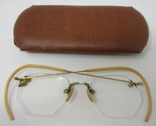 1930s Artcraft Vintage Eyewear Glasses 1/10 12K Yellow Gold Fill Frames Case