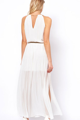 white and gold flowy dress Alis strappy White and gold sequins