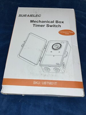 Suraielec UBTM01T Weatherproof Outdoor Indoor Mechanical Box Timer Switch