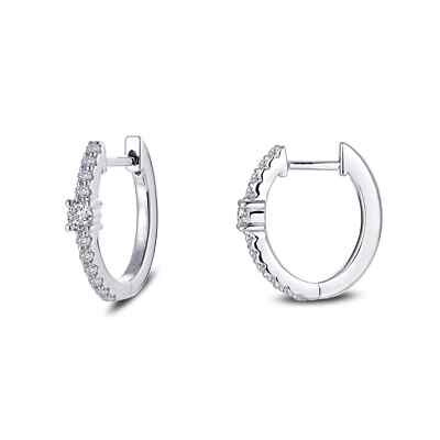 BRAND NEW Lafonn Platinum Plated Oval Station Huggie Hoop Earrings  E0354CLP00