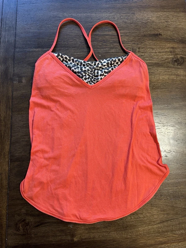 lululemon roll out cheetah print racerback v neck tank-top