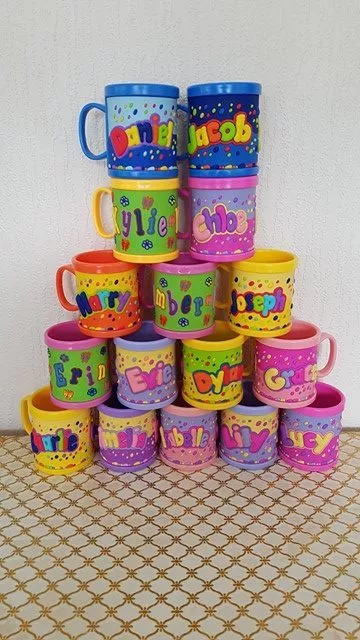 Girl Boys Childrens 3D Personalised Name Plastic Cup/Mug New Perfect Gift UK