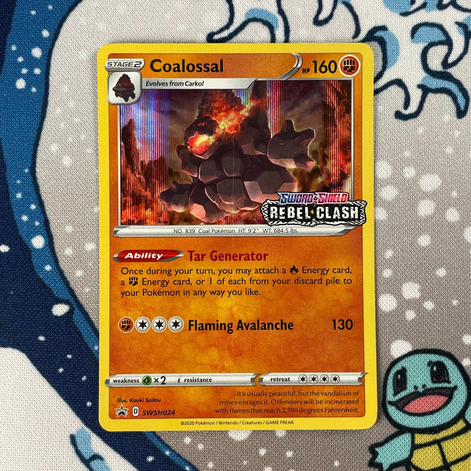 Coalossal SWSH024 (Scratched) Prerelease Black Star Promo Holo Pokemon Card LP