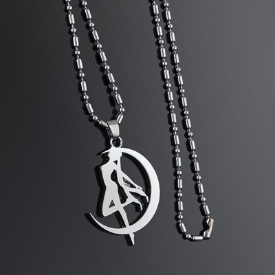 Anime Sailor Moon Tsukino Usagi Moon Stick Pendant Necklace Cosplay Fans Gifts
