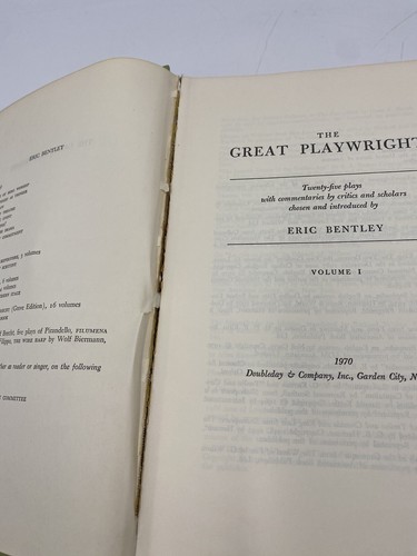 The Great Playwrights Eric Bentley Volumes 1 & 2 Hardcover Books 1970 - Lot Of 2 - Imagen 9 de 13