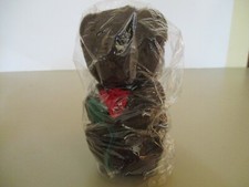 Vintage Russ and Berrie, Dark Chocolate Brown, Rose, Plush, Teddy Bear, 5"