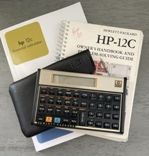 Hewlett Packard HP 12C Financial Calculator W/ Case Books Tested Working Vintage