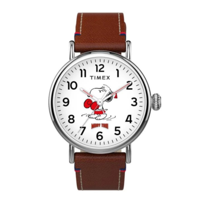 Timex Snoopy Muay Thai Peanuts Men Watch Leather Band Boxed Brand