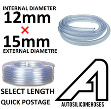 PVC Clear Plastic Tube Pipe 12mm Internal Diameter 15mm External Diameter Hose