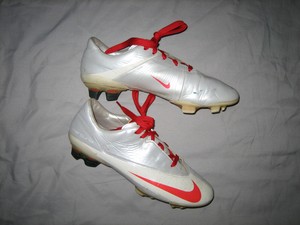 nike mercurial red and silver
