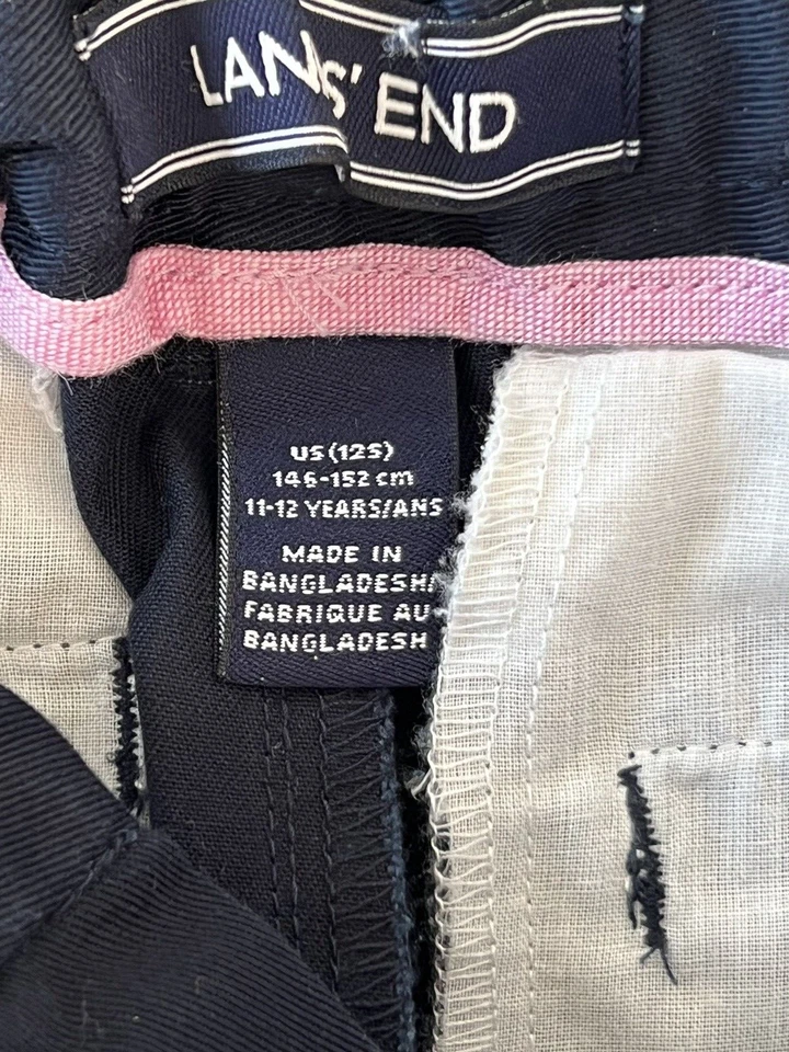 Lands End Niñas Talla 11-12 Años Uniforme Escolar Hierro Rodilla Recto Chino Pantalones Usados en Excelente Condición Foto 4 de 4