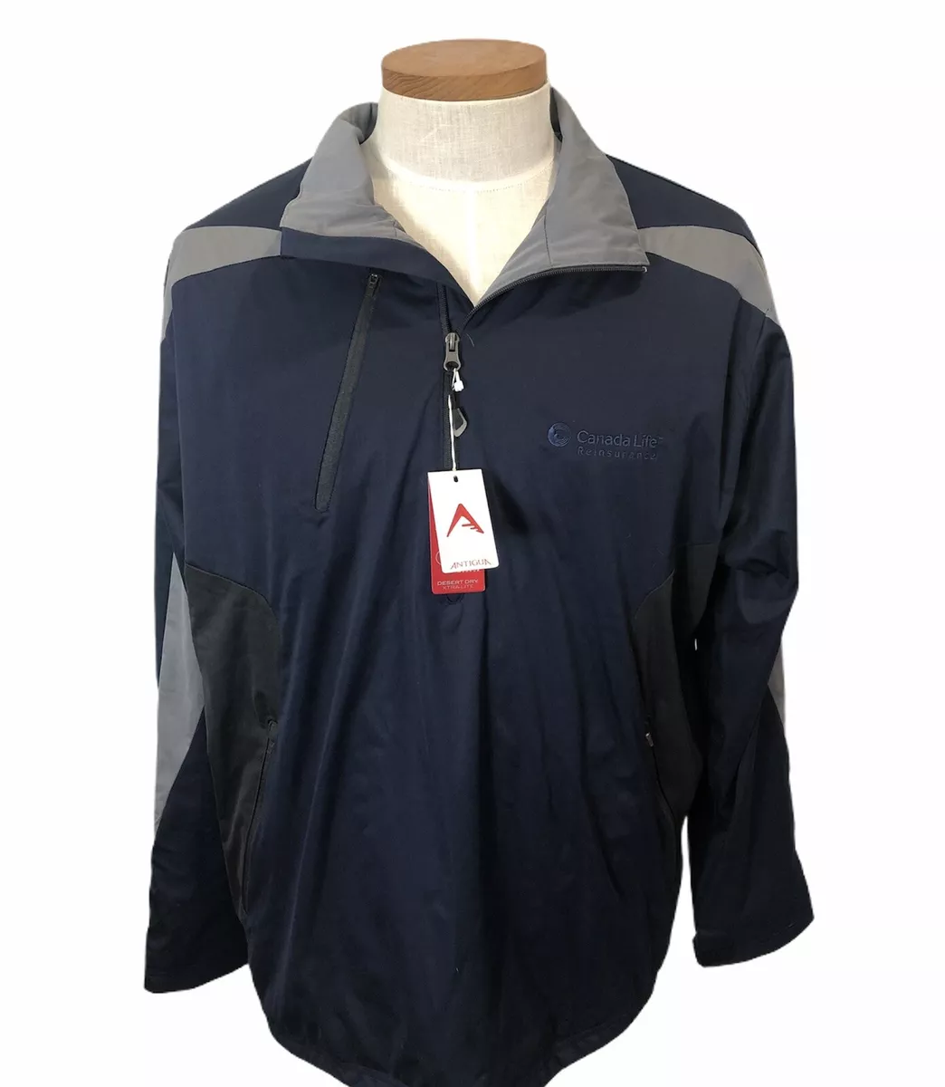 Antigua Desert Dry Xtra Lite Men's Blue Pullover Jacket Windbreaker Size XL  NWT