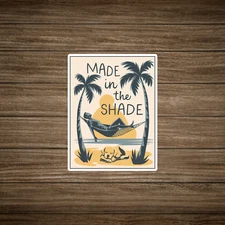 Made in the Shade Vintage Retro Beach Hammock Sticker with Dogs #3224