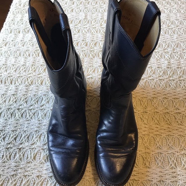 navy leather boots size 6