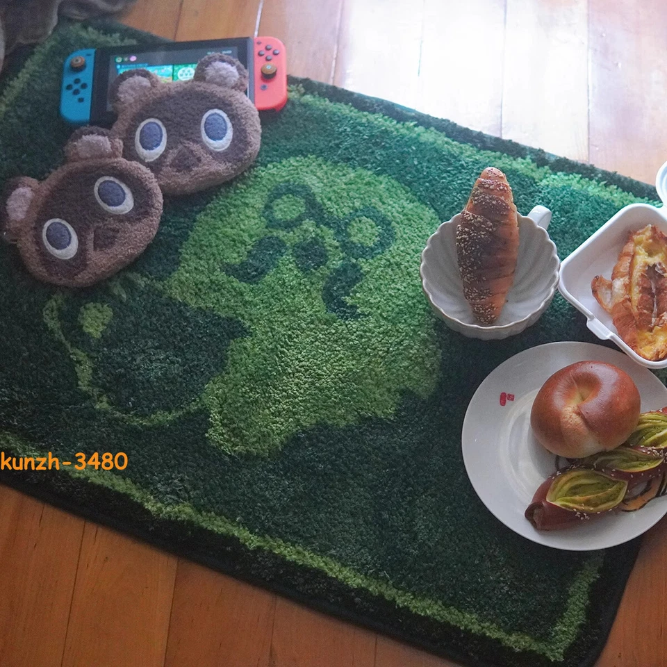 Alfombra de café Animal Crossing Brewster juego acolchado alfombra suave 80*60 cm verde Foto 3 de 4