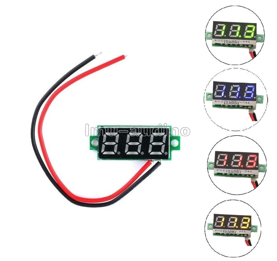 Digital 0.28" 2 Wire LCD Disaplay Waterproof DC Voltmeter Gauge Voltage Detector