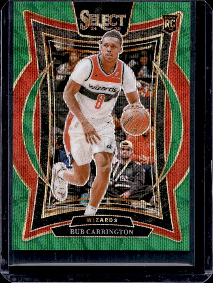2024-25 Select Bub Carrington Concourse RC Green Wave Prizm #8/50 Wizards