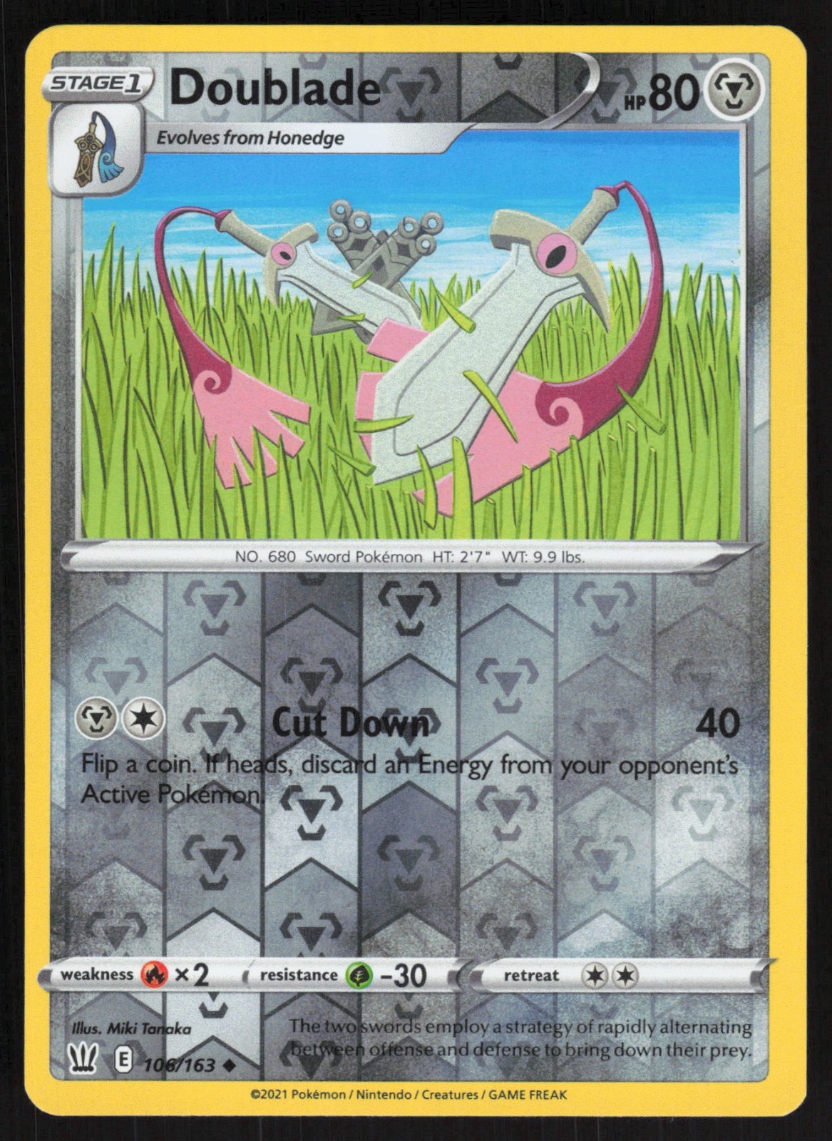 Doublade Reverse Holo 106/163 NM SWSH05: Battle Styles Pokemon Card