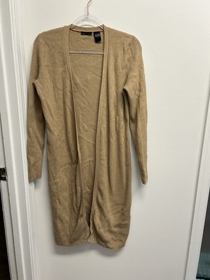 Women s Moda Camel Rib-knit Cardigan Extra Long Size Large Lagen Wear Layers