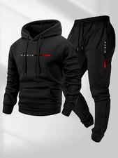 Mens Winter Full Tracksuit Hoodie Jogger Sweatshirt Jacket Pants Set new uk