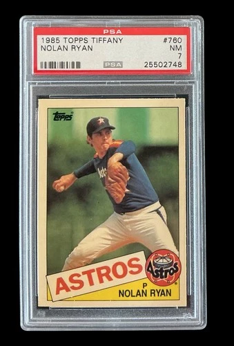 1985 topps #760 nolan ryan; glossy SP tiffany edition PSA 7