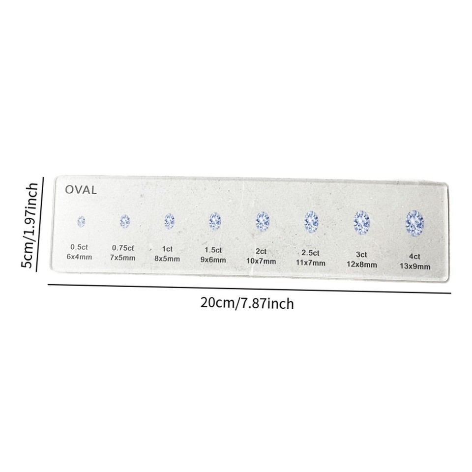 Diamond Measuring Ruler Diamond Sizer Shape Guide Measuring Ruler Set for Choosing Engagement ...