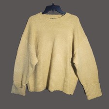 NWOT Lillusory Women's Chunky Knobby Textured Oversized Yellow Sweater - Size M
