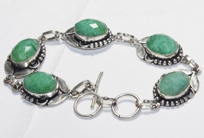 Green Onyx Oval Shape Gemstone Handmade Bracelet Jewelry Bracelet Size 8 Inches