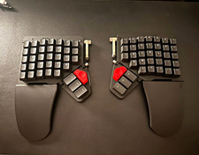 ZSA Moonlander Split Ergonomic Keyboard Black/Red Kailh Silver Switches w/ Case