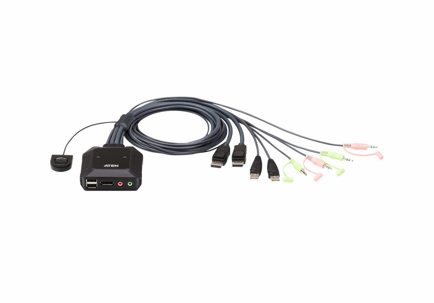 Aten 2-Port Usb Displayport Kvm Switch Schwarz Cs22dp-At - Bild 2