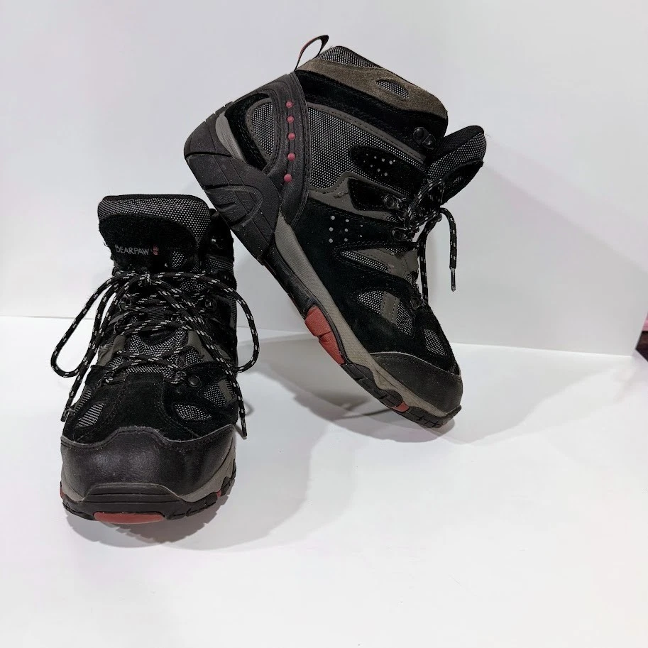 Bearpaw Brock Mens Hiking Boots Black Trail Shoes Size 9 Camping Gorp Granola