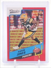 AARON JONES 2021 CLASSICS FOOTBALL RED TIMELESS TRIBUTES PACKERS /75 Q5939