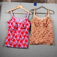 Ruby Ribbon Camisole LOT x 2 Womens Size 42 Floral Lace Trim Shaping Stretch