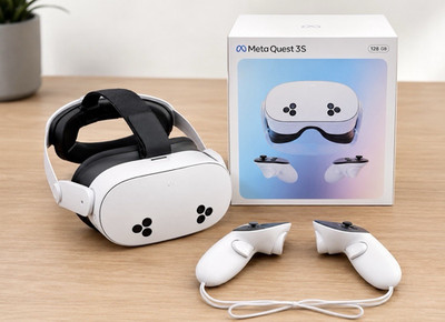 Meta Quest 3S 128GB Eigenständiges VR-Headset mit Controllern, Weiß/Schwarz