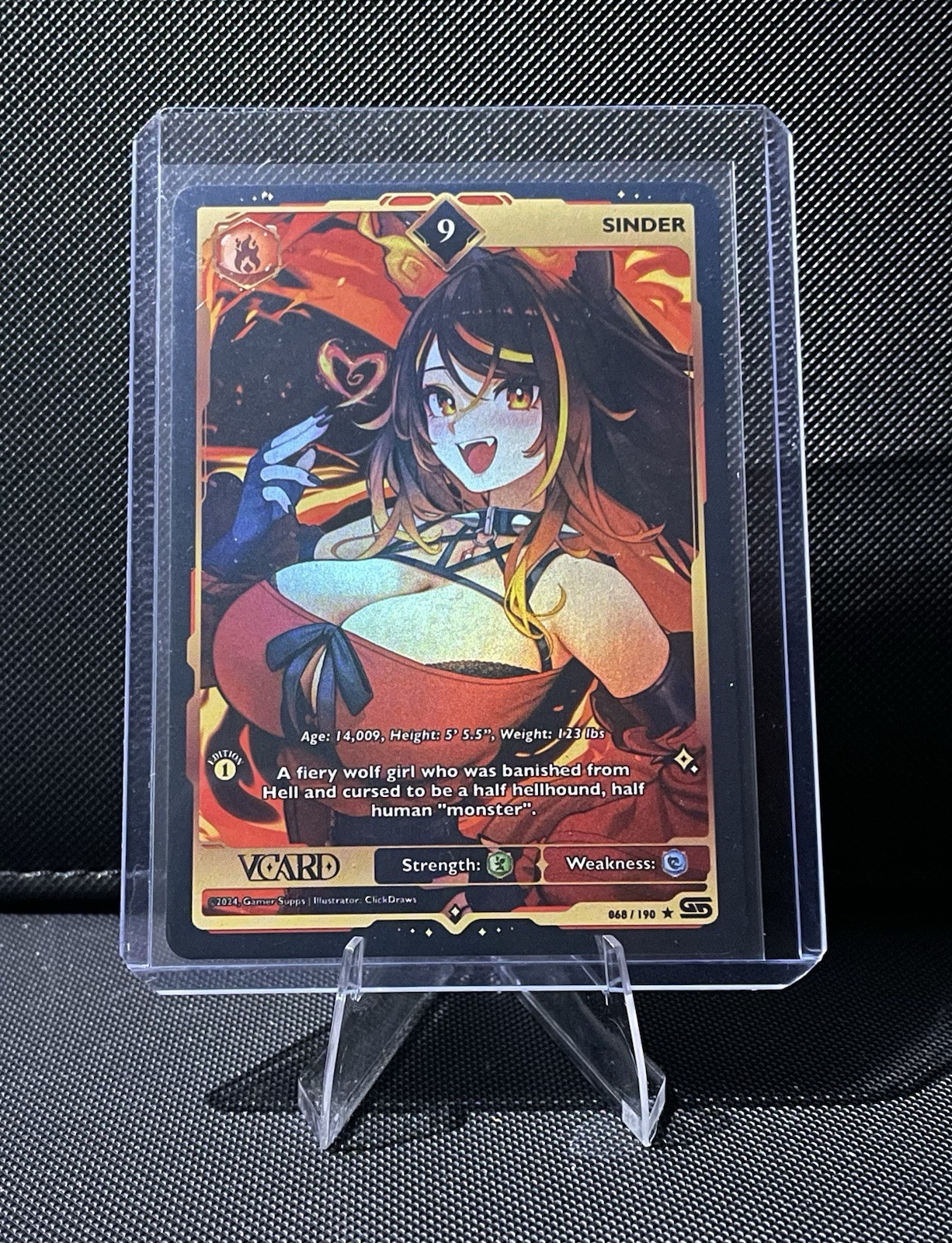 VCard: Rising Stars 1st Edition Sinder Rare 9 Holo Card