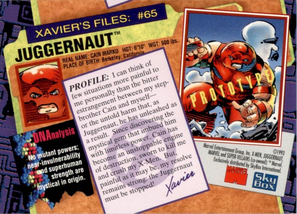 1993 SkyBox X-Men Series 2 Prototype Juggernaut | eBay