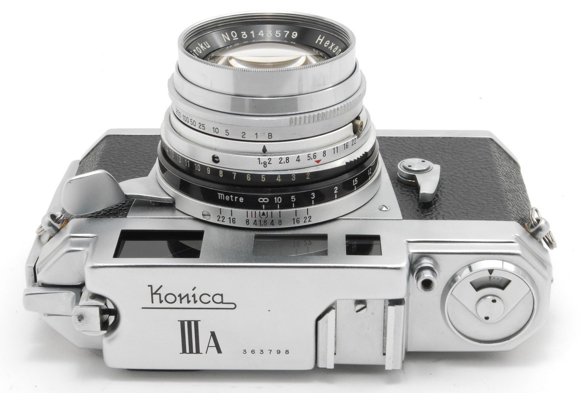 コニカ KONICA IIIA HEXANON 50mm F1.8 CLA'd Konica IIIA Rangefinder Camera Hexanon 50mm f1.8 Near