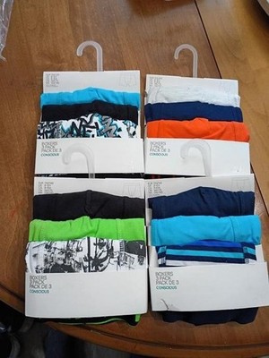 L.O.G.G. Boys Size 8/10 Multicolor Cotton Boxer Brief Underwear 12 Pieces - New