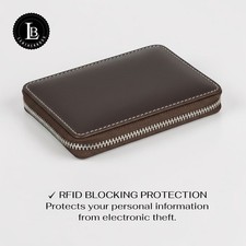 RFID Blocking Brown Vintage Leather Men's Bifold Center Flap Wallet