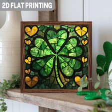 2D St. Patrick's Day Wooden Wall Decor Shamrock Green Clover Rustic Home Sign