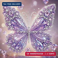 5D Diamond Painting Kits for Adults,Purple Butterfly Diamond Art Kits  DIY Spec