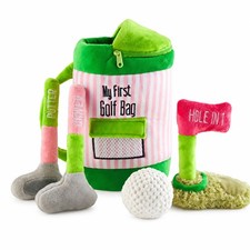Mud Pie Pink Golf Plush Play Set, Baby Bag Toy 9" x 5" dia,