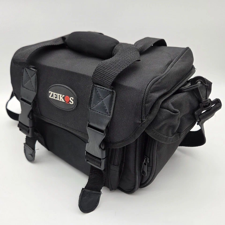 Zeikos Deluxe 8" Estuche Suave Negro Nylon Almeja Superior Cámara/Bolso Gadget Foto 3 de 4