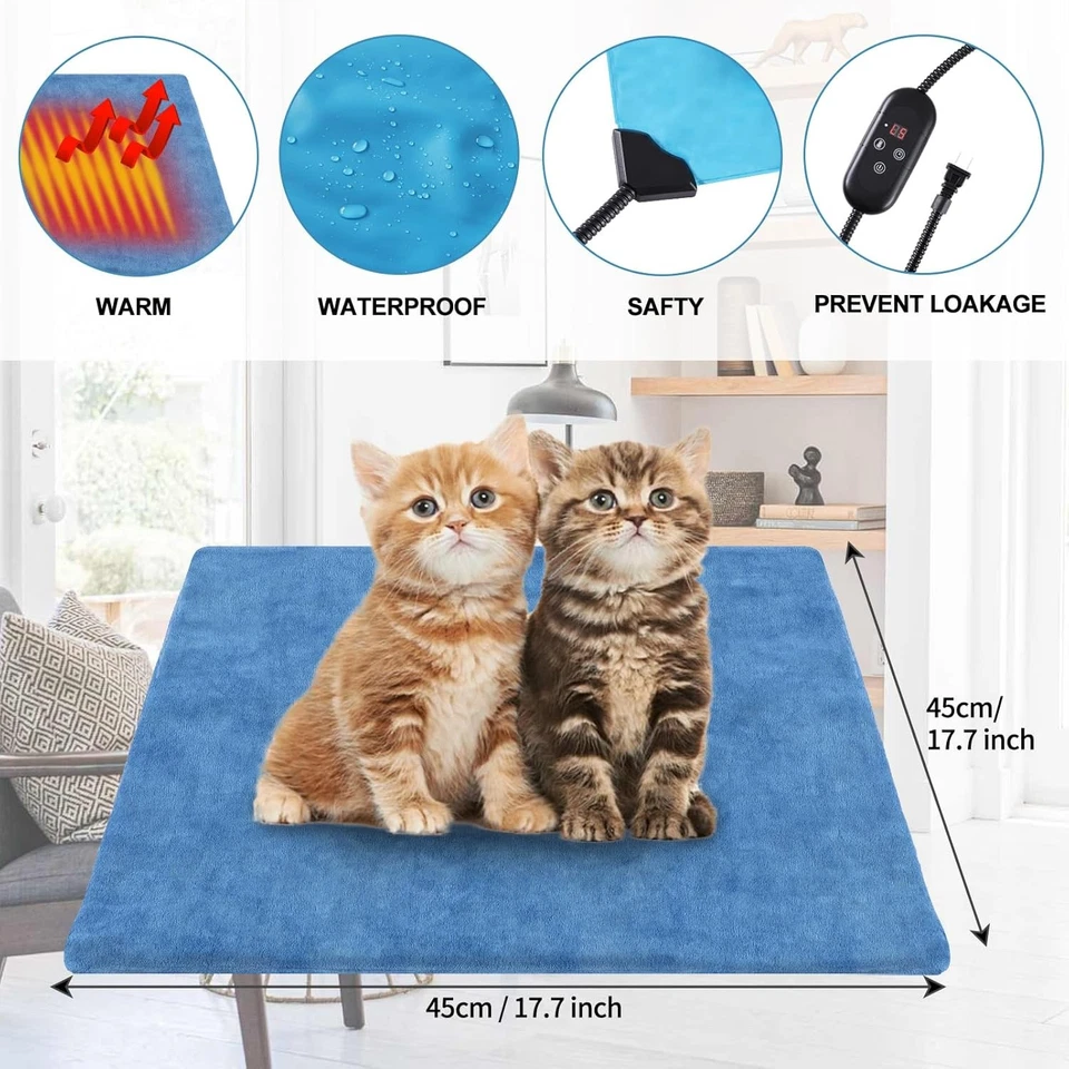 Almohadilla térmica eléctrica impermeable calentador estera manta de cama para mascota perro gato Foto 2 de 4