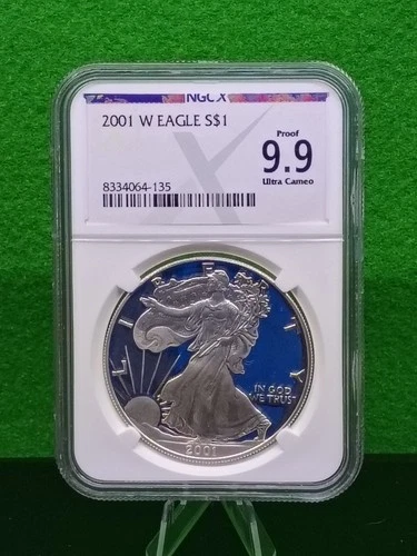 2001 W Proof 1 oz. Silver American Eagle $1 NGC 9.9 Ultra Cameo