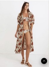 Madewell Lightestspun Cover Up Maxi Shirtdress Daydream Floral Medium